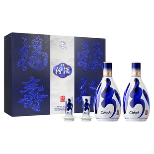 礼盒装 山西杏花村汾酒53度青花20 500ml*2瓶送礼白酒送竹节杯2个