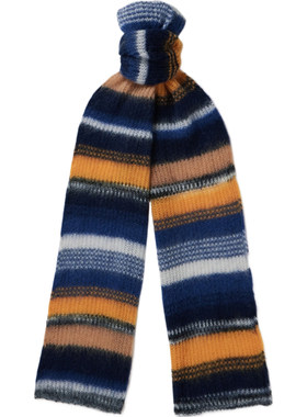 Missoni 男条纹混纺针织围巾