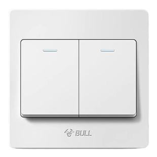 公牛电源开关插座双开二开单控二位开关电源面板单联双开开关G07