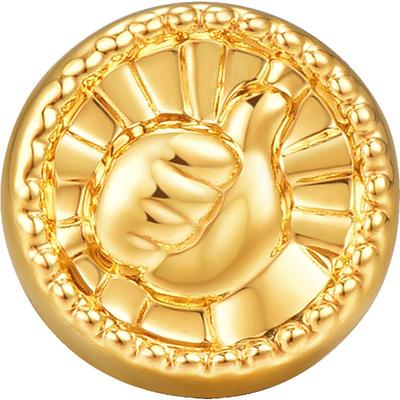 明牌珠宝硬金赞多多转运珠 黄金点赞路路通串珠足金手串AFP0791