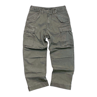 BIGFORSAM美式重磅复古水洗做旧D65军裤宽松直筒M65军版工装裤潮