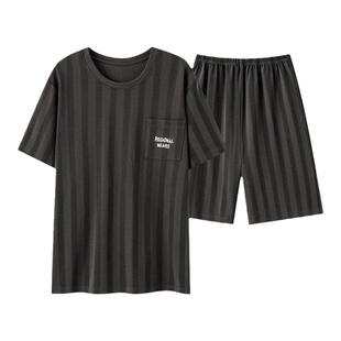 三枪睡衣男款纯棉夏季短袖短裤家居服夏天薄款全棉男士大码套装