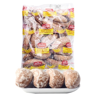 俄罗斯进口糕点slakon香蕉光头饼干粗粮黑麦代餐老式怀旧零食食品