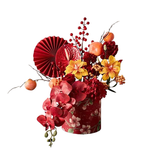 新年氛围布置装饰乔迁之喜新房入宅客厅年宵花抱抱桶花束桌面摆件