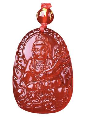 红玛瑙本命佛守护神吊坠护身项链