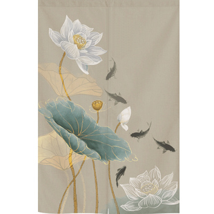 中式门帘入户半帘卧室家用卫生间厨房挂帘中国风客厅玄关隔断帘