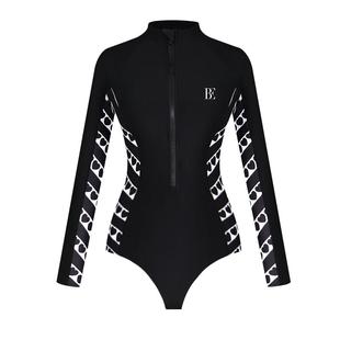 BE范德安时尚系列连体泳衣女竞速保守微胖遮肉女孩长袖高级感温泉