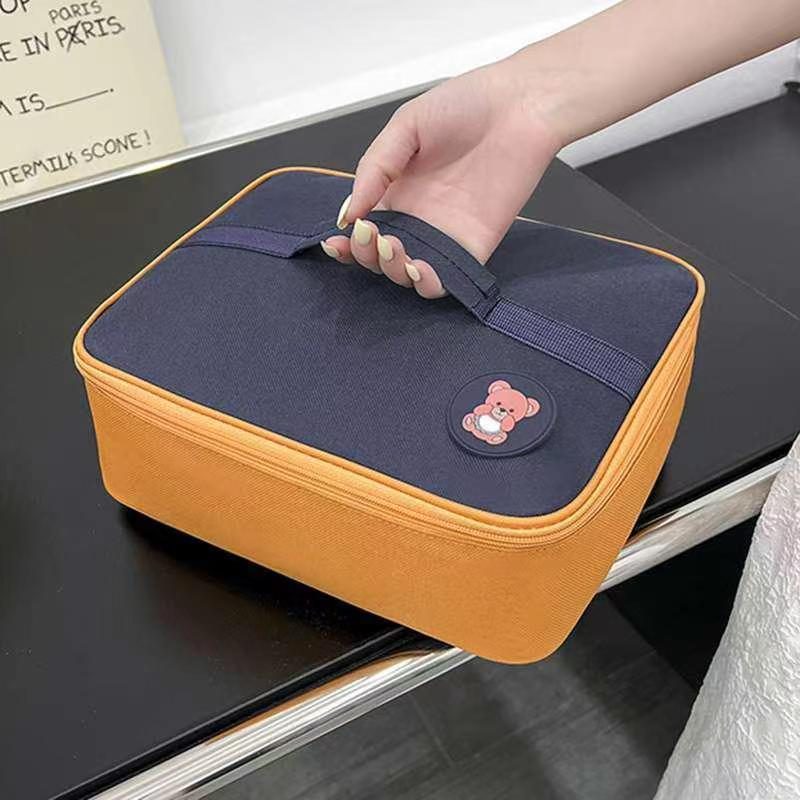 厂家直销学生儿童手拎饭盒铝包扁平便当袋膜饭盒保温手提包带饭