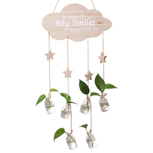 创意墙面装饰 网红植物花水培挂件房间门背景墙上墙壁DIY云朵壁饰