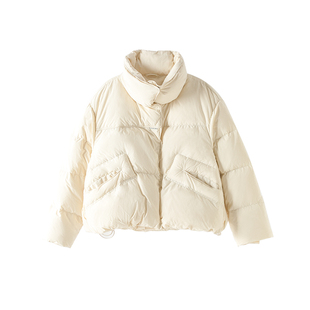 高端洋气品牌白色超短款羽绒服女2025冬季巨超好看新款小个子外套