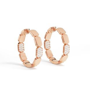 [杨紫同款]APM Monaco小号玫瑰金色圈形耳环夸张耳饰情人节礼物