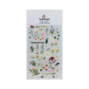 韩国文具SUATELIER清新花卉滴胶手机透明贴纸日记手账本DIY装饰贴