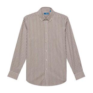 【鲁泰纺织120支免烫衬衫】轻商务男士长袖衬衣全棉条纹休闲衬衫