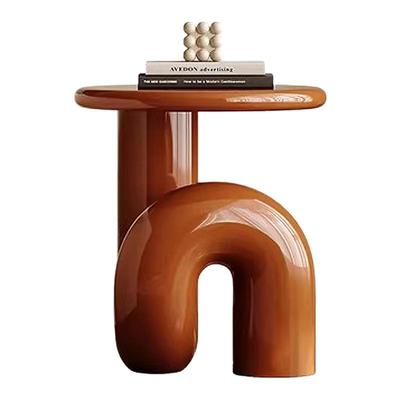 多巴胺高亮光烤漆圆形沙发边几