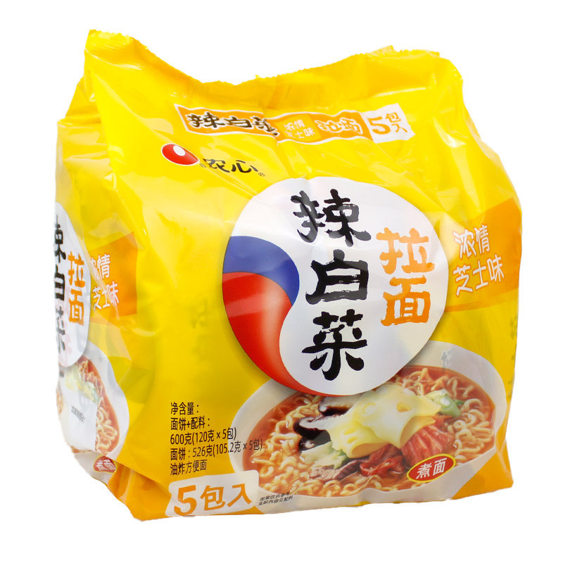 农心辣白菜芝士拌面5袋装速食