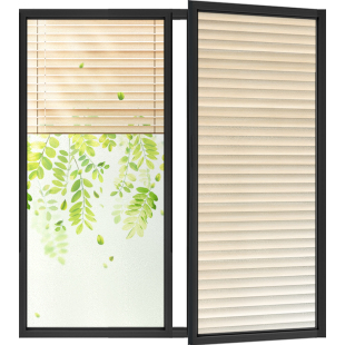 加厚木纹仿百叶窗玻璃贴纸透光不透人磨砂浴室卫生间窗户防窥膜