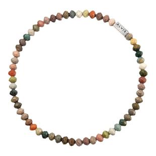 ALVIS 天然绿松石情侣款手链简约纯银彩色多巴胺细小珠手串男女生