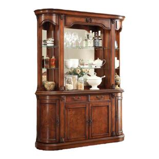 美式实木餐边酒柜隔断柜一体现代简约高端家用欧式客厅厨房储物柜