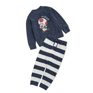 日系公主蘑菇卡通软绵绵情侣睡衣秋冬保暖毛绒针织宽松加厚家居服