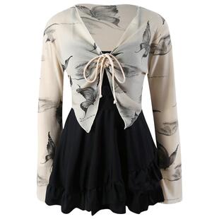 agliondy大码泳衣女微胖女孩遮肉2026新款显瘦胖mm泡温泉绝美泳衣