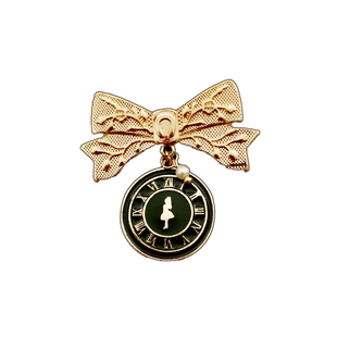 爱丽丝梦游仙境童话周边徽章别针时间钟表蝴蝶结胸针复古扣针配饰