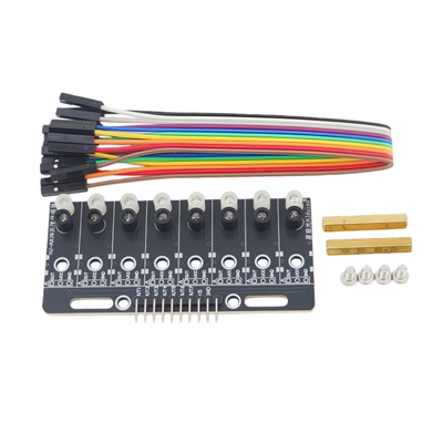 模拟量八路灰度传感器智能小车黑白红绿线识别8光敏巡线循迹模块