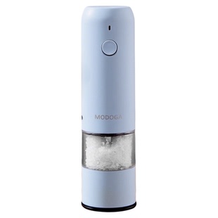MODOGA胡椒研磨器电动黑胡椒海盐粒白胡椒孜然厨房家用自动调料瓶