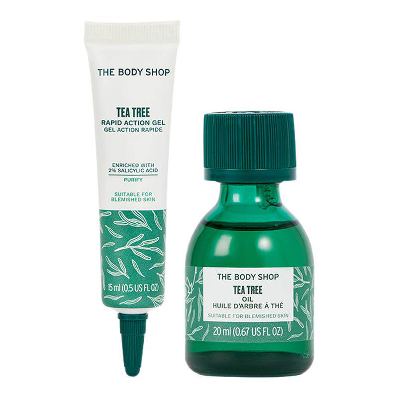 【官方正品】The body shop茶树油20ml+茶树净肌速效啫喱15ml舒润