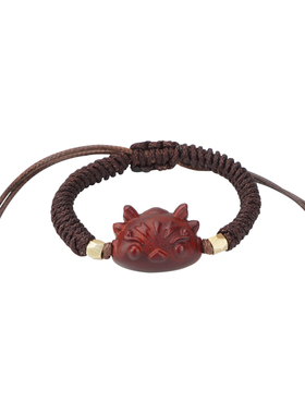 小龙檀木手工编织手绳七夕礼物