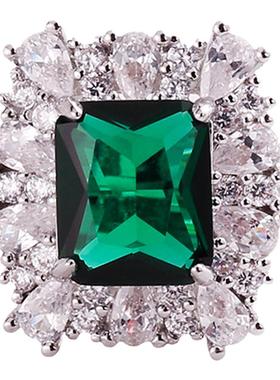 紫罗兰霄衍戒指女开口可调节小众设计轻奢高级感时尚个性宝石手饰