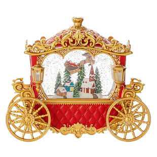 圣诞礼物八音盒马车老人飘雪音乐盒水晶球儿童生日礼物女生礼品
