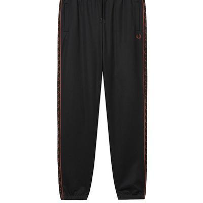 FRED PERRY男士休闲裤冬季商务松紧腰直筒logo串标长裤子T5507