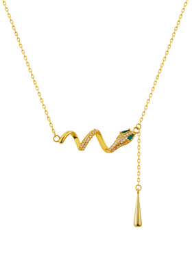 顺钦银楼S925银沁瑶项链女设计感