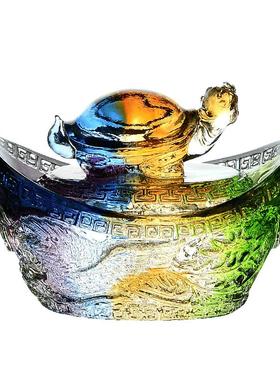 闯隆财富归来龙龟元宝风水摆件