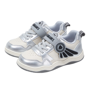 泰兰尼斯童鞋2025秋季新款儿童板鞋女童运动鞋轻便男童银色休闲鞋