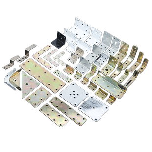 角码带孔铁片直条TL型一字家具连接件平角铁桌椅木板门纱窗固定件