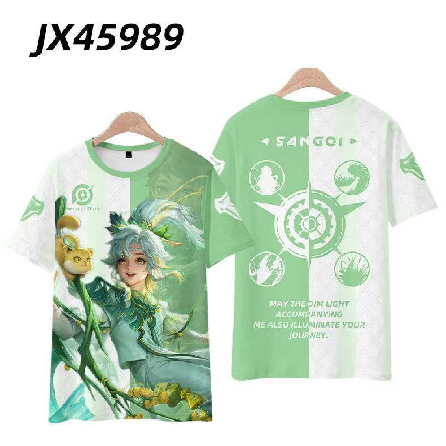 爆款短袖 王者荣耀 桑启-鸣野蒿 3D印花中小学生男女款运动上衣
