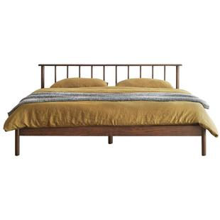 加兰实木床现代简约1.5m/1.8m主卧轻奢竖条双人床北欧橡木温莎床