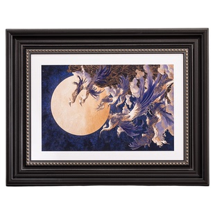 中古风百鸟朝凤画框国画装裱摆台相框挂墙法式复古空框洗照片打印