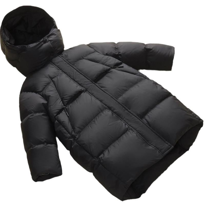 雅鹿儿童羽绒服男童女童中长款2025新款洋气大童冬季加厚外套冬装