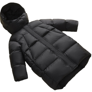 雅鹿儿童羽绒服男童女童中长款2025新款洋气大童冬季加厚外套冬装