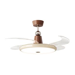 帕莎风扇灯中古风餐厅吊扇灯2026新款静音卧室护眼房间智能风扇灯