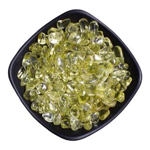 纯天然黄水晶碎石水晶消磁供佛曼扎聚宝盆摆件黄水晶碎石