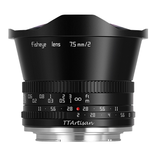 铭匠7.5mm f2银色超广角鱼眼镜头适用索尼E松下尼康Z佳能R50富士X