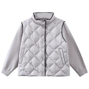 哈齿童装儿童羽绒服针织拼接上衣男童女童轻薄羽绒内胆校服内搭冬