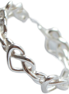 爱心小众对戒日韩925纯银爱心情侣戒指男女时尚个性单身指环简约