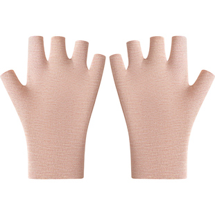 骑行保暖手套冬季羊绒蚕丝男女士骑车加厚防寒半指加绒可触屏露指