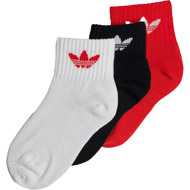 Adidas/阿迪达斯正品三叶草小童运动休闲短筒袜三双装IB9295