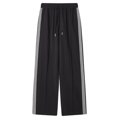 卡宾撞色织带复古运动休闲裤男