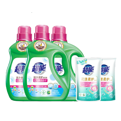 超能洁净柔护洗衣液套组